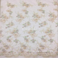 Beige Handarbeit Perlenstickerei Blumenstoff